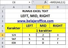 Syntax rumus right adalah : Rumus Excel Left Mid Right Belajar Office