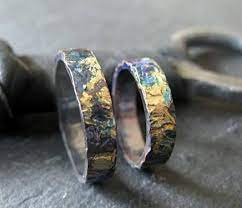 5mm Mens Wedding Ring Oxidized Silver 18k Gold Silver Ring Etsy Mens Gold Wedding Band Mens Wedding Bands Unique Mens Wedding Bands