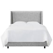 King Wingback Bed In Zuma Pumice Skyline 433bedzmpmc In 2020 Upholstered Platform Bed Upholstered Panel Bed Grey Upholstered Bed