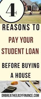 For some young americans, buying a home is considered a rite of passage. 4 Reasons To Pay Off Your Student Loan Debt Before Buying A Home We Agree With Dave Ramsey Dr Breathe Easy Finance School Loans Paying Off Student Loans Student Loans