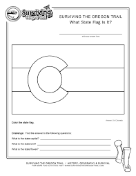 There are four colors in this state flag. Coloring Page State Flag Colorado Printable Worksheet Surviving The Oregon Trail