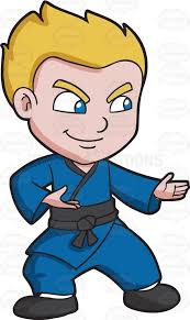 A Boy Practicing His Martial Arts Stance Martial Art Uniform Cartoon Boy Cartoon People