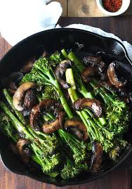 Roasted Broccolini With Mushrooms In Balsamic Sauce Recipe By Seasonwithspice Com Roasted Broccolini Clean Eating Recipes Vegetable Dishes