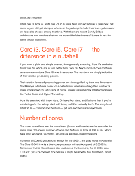Which processor is better, intel core i3 or core i5? Intel Core Processors