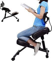 Maybe you would like to learn more about one of these? Amazon Com Ergonomic Kneeling Chair With Back Support Adjustable Stool For Better Posture In Home And Office Relieving Bad Back Neck Pain Spine Tension Thick Comfortable Cushions Black Kitchen Dining