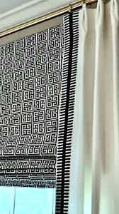 Black And White Roman Shades Black And White Greek Key Roman Shade Roman Shades Custom Drapes Flat Roman Shade