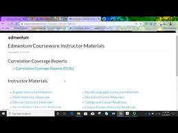 Teacher Instructor Materials Answer Keys Edmentum Youtube