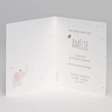 Ca y est, votre enfant va être baptisé. Faire Part Elephant Rose Bapteme Ou Naissance La Boite A Dragees