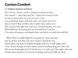 Gerard Manley Hopkins Carrion Comfort Gerard Manley Hopkins Despair Poems
