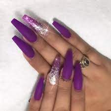 Next article 20 different ways to style glitter nails; Pin By Daviii On Nails Purple Glitter Nails Purple Nail Designs Purple Nails
