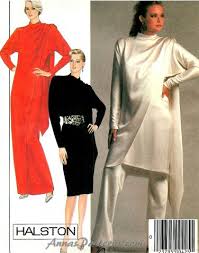 Great prices on women's clothing. Halston Vintage Sewing Pattern Tunic Top Dress Pants Draped Scarf Sexy Formal Evening 12 8870