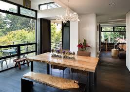 To keep things classic, coordinate the finishes of the natural furniture in the living room. Raw Natural Goodness 50 Live Edge Dining Tables That Wow