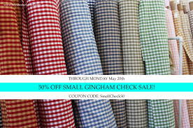 50 Off Small Gingham Checks Small Gingham Discount Fabric Novelty Fabric