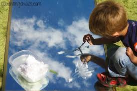 Shaving Cream Clouds On A Mirror