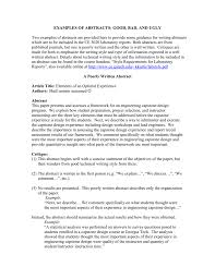 Use them as a guide for your work. A Poorly Written Abstract