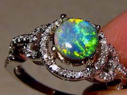 Black Opal Wedding Rings Joias
