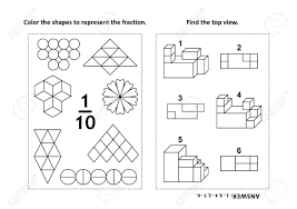 Gallery of math coloring pages for kids. Fraction Coloring Pages Bitem