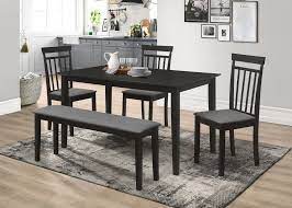 Bobby Table 3 Chairs Bench D1040 Dining Room Groups Black Kitchen Table Black Rectangular Dining Table Rectangle Kitchen Table