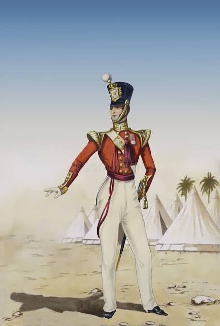 Historic Indian Army Uniform and Soldier. in Front of a Camp. Digital Illustration Stock Illustration - Illustration of colonial, military: 188843800
