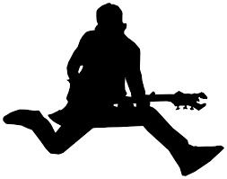 Rock Star with Guitar. - Free vector silhouettes on creazilla.com