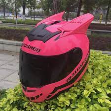 Malushen99 318 Full Face Motorcycle Helmet With Horn Pink Motorcycle Helmets Pink Helmet Helmet