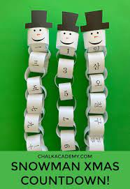 Paper Chain Snowman Christmas Countdown English Chinese Korean Christmas Countdown Crafts Christmas Countdown Kids Christmas Kindergarten