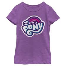 This womens my little pony shirt shows windy, sundance and skydancer underneath a rainbow. My Little Pony Kids My Little Pony My Little Pony Horses Slim Fit Short Sleeve Crew Graphic Tee Purple X Large Target