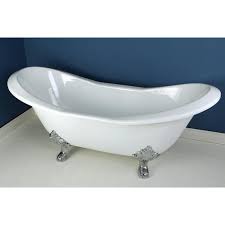 Solid surface flatbottom freestanding bathtub in white model# hvrtsq592722 aqua eden journey 68.5 in. Kingston Brass Aqua Eden 72 Cast Iron Double Slipper Clawfoot Freesta Luxury Freestanding Tubs