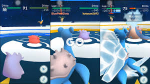 Catching ditto in pokémon go is mostly a matter of chance. Get Me My Money Pokemon Go Finding Ditto Ditto Gym Battles Lapras Vs Ditto Ditto Vs Lapras Youtube Blue Pixel Dots