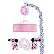 Lambs Ivy Disney Baby Minnie Mouse Pink Gray Musical Crib Mobile Walmart Com