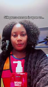 Black Girl Silk Press with Marc Anthony Blowout Spray