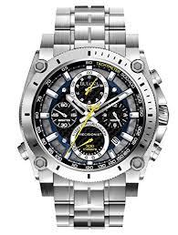 Find great deals on ebay for montres bracelet homme. Bulova 96b175 Champlain Montre Homme Quartz Chronographe Cadran Bleu Bracelet Acier Argent