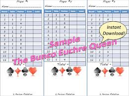 Sample Euchre Score Card 5 Documents In Pdf Word