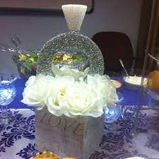 Diamond Ring Centerpiece Diy Centerpieces Bridal Shower Inspiration Table Centerpieces