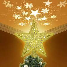 5 out of 5 stars (37) $ 70.00 free shipping favorite add to. Amazon Com Christmas Tree Topper Lighted Led Rotating White Snowflake Projector 3d Glitter Gold Star Tree Topper For Christmas Tree Decorations Holiday Party Home Kitchen