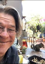 RV life with dog and morning squirrel watching