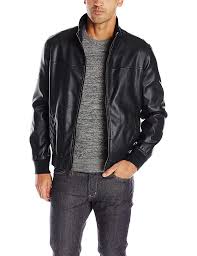 Tommy Hilfiger Men S Smooth Lamb Touch Faux Leather Unfilled Bomber Black M At Amazon M Leather Jacket Men Brown Leather Jacket Men Distressed Leather Jacket