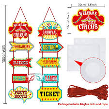 From bright and beautiful wedding decorations, stationary to quirky bouquets, boutonnieres. Style A Laminated Circus Carnival Signs Circus Theme Party Signs Carnival Party Supply Decor Paper Cutouts With 2 Ribbons And Glue Point Dots Blulu Carnival Decorations Banners Party Supplies Kiririgardenhotel Com