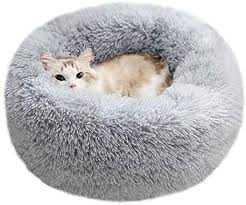 Amazon Com Bodiseint Modern Soft Plush Round Pet Bed For Cats Or Small Dogs Mini Medium Sized Dog Cat Bed Self Warming Au In 2020 Cat Bed Dog Pet Beds Small