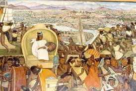 Sueño De Una Tarde Dominical En La Alameda Central Para Colorear Fragment From La Gran Tenochtitlan By Diego Rivera Produccion Artistica Arte Mexicano Mitologia Azteca