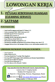 Rumah sakit umum elisabeth purwokerto di bangun pada 17 november 1953, pertama beralamat di jl gatot soebroto no 44 purwokerto. Lowongan Kerja Cleaning Service Like And Share
