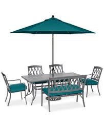 Closeout Glenwood Outdoor 6 Pc Dining Set 72 X 38 Dining Table 4 Dining Chairs 1 Bench With Sunbrell Outdoor Dining Sunbrella Cushions 4 Dining Chairs
