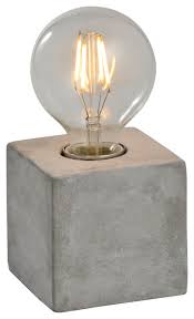 360 lighting modern table lamps set of 2 with usb and ac power outlet in base metal white drum shade living room bedroom bedside. Katerina Table Lamp Concrete Industrial Table Lamps By Pangea Home Houzz