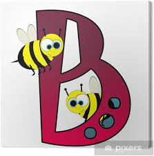 As crucial as bees are for the environment, it can be dangerous to have bees nesting and swarming on your property. Alphabet Letter B With Bees Cartoon Isolated On White Canvas Print Pixers We Live To Change