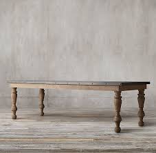 19th C Oak Zinc Baluster Rectangular Dining Table Zinc Dining Tables Baluster Dining Table Oak Dining Sets