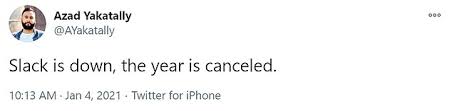 Slack is a distributed platform and during any given incident it is rare for all slack teams to be affected. Hnw3v26hahjemm