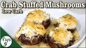 Add the crab meat to the bowl and fold together using a rubber spatula. Crab Stuffed Mushrooms With A Lemon Butter Garlic Sauce Low Carb Keto Appetizer Recipe Youtube