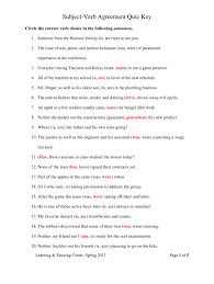 Subject and verb agreement in grammar section. Subject Verb Agreement Quiz Fill Online Printable Fillable Blank Pdffiller
