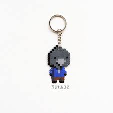 Brawl Stars Game Inspired Keychain Pixel Art Perler Hama Beads 8bit Leon Spike Keychain Llaveros Hama Beads Plantillas Hama Beads Hama Beads