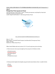 60 contoh soal etika profesi kelas 10 + jawaban (essay, pilgan) 3. Soal Essay Pemrograman Dasar Kelas 10 Semester 2